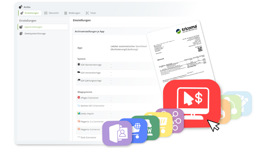 Archivierung in der App Archive