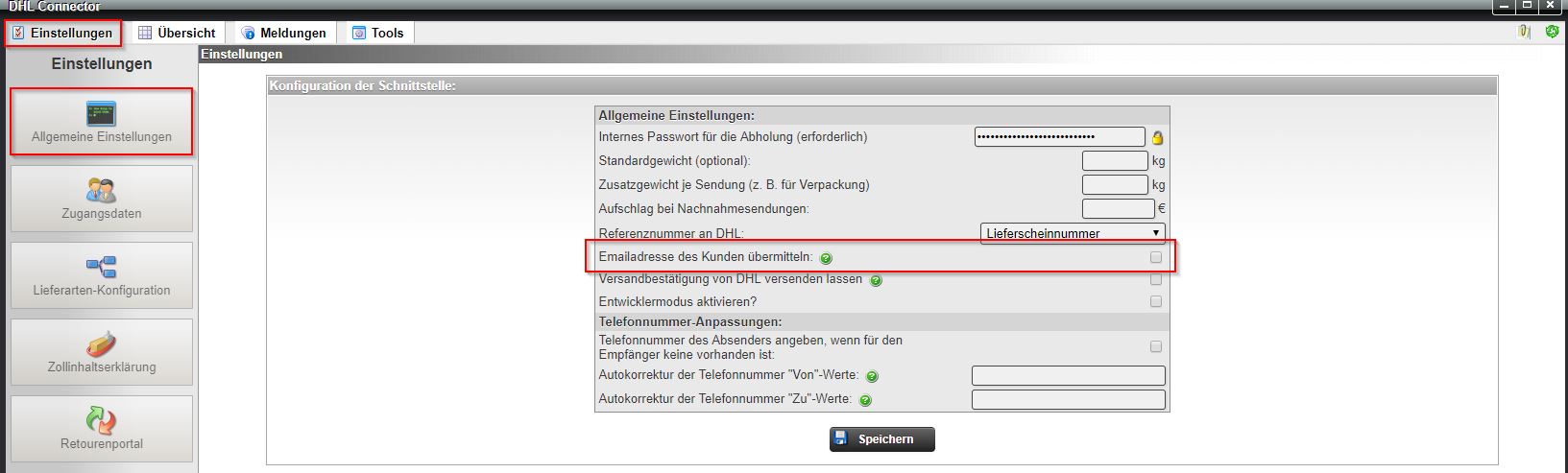 Emailadressen_bermitteln