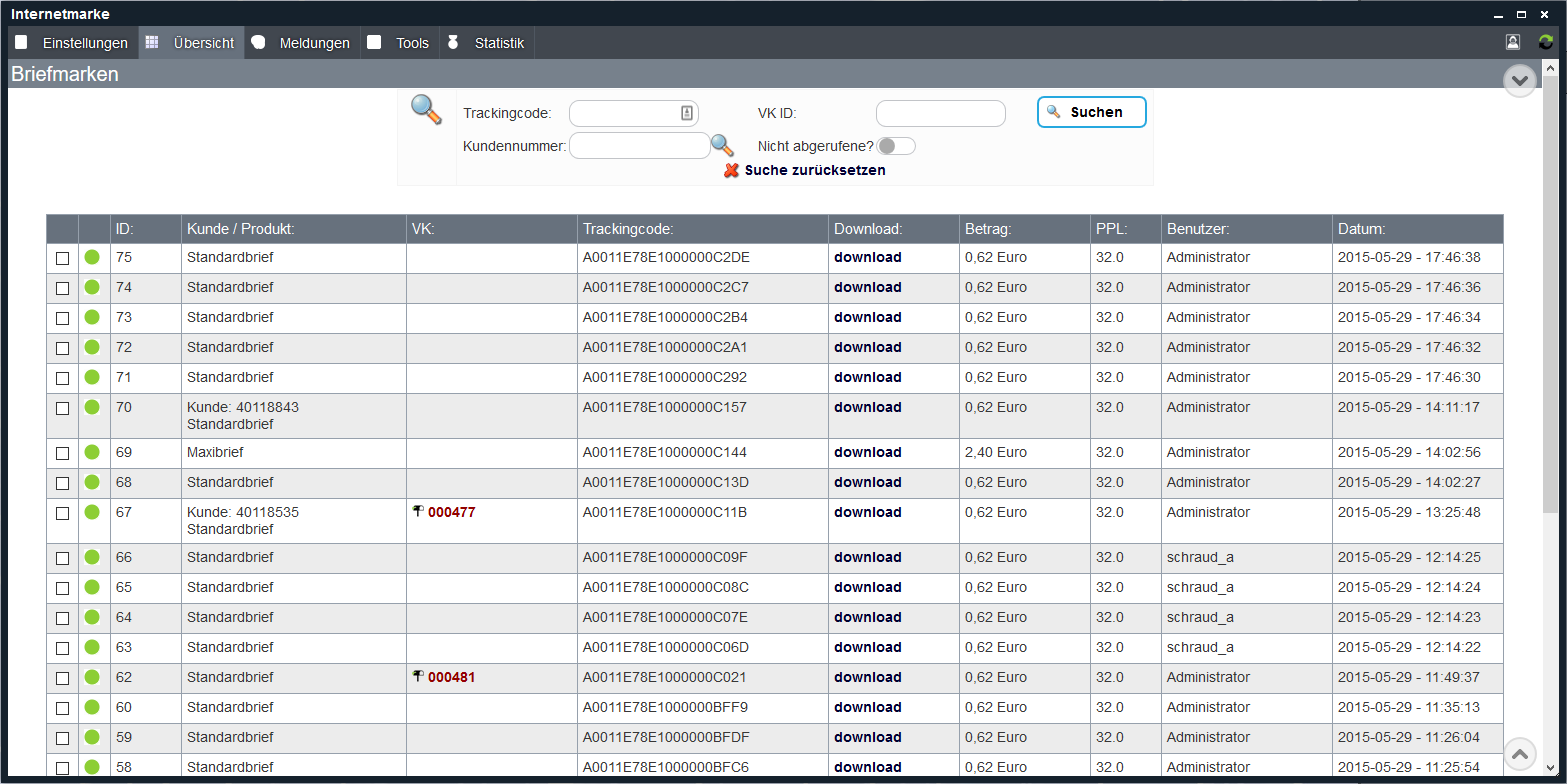 Deutsche Post Versandetikett