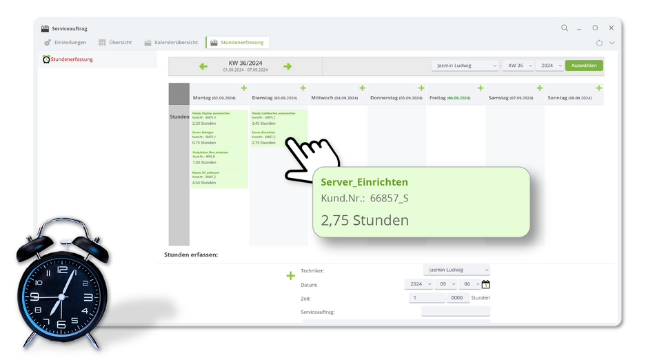 Servicheauftrge Stundenerfassung
