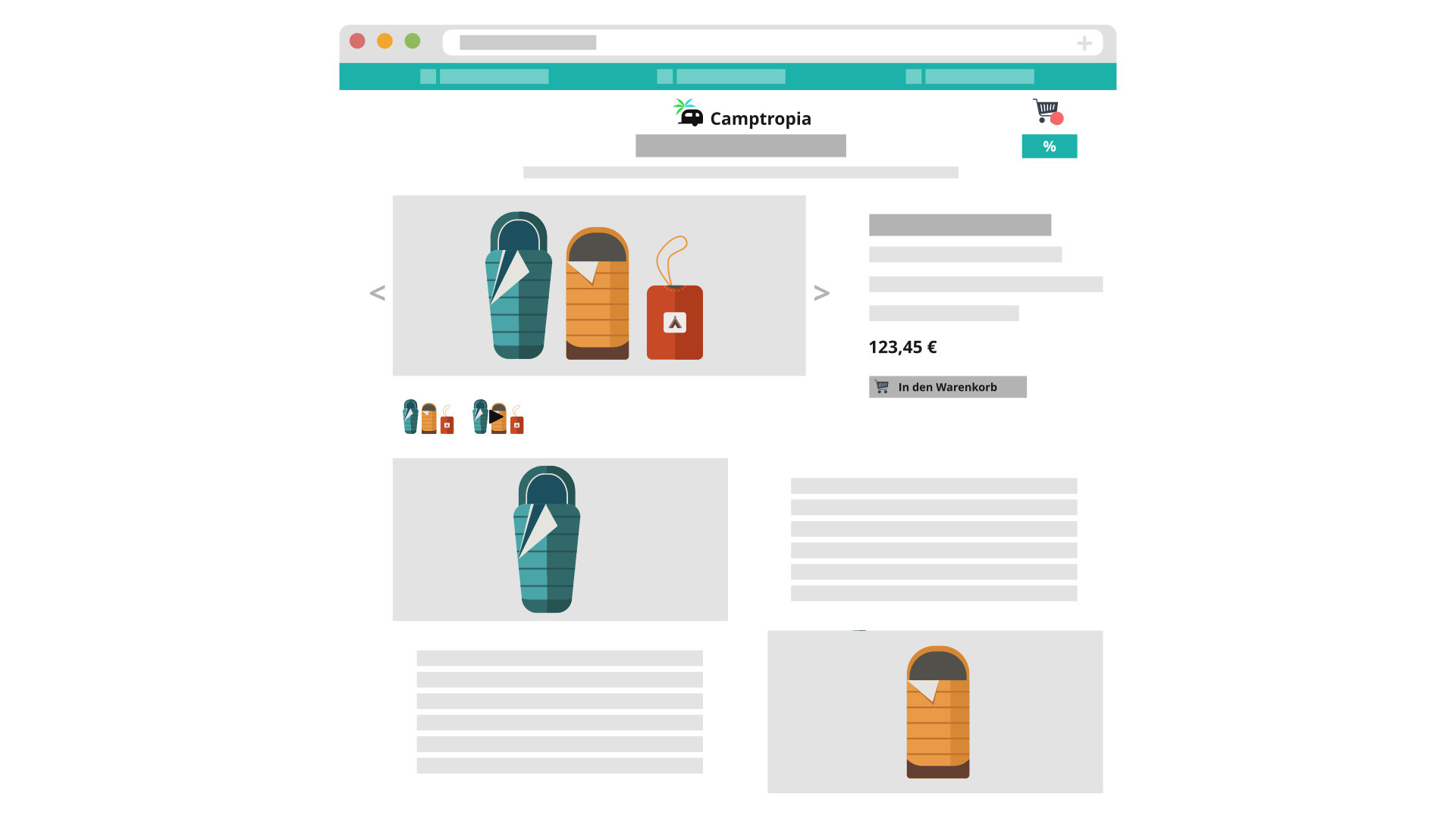 Produktdetailseite mit t+ Content