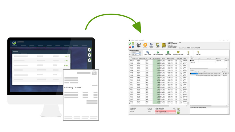 Export der Daten von tricoma an Jera tricoma2DATEV