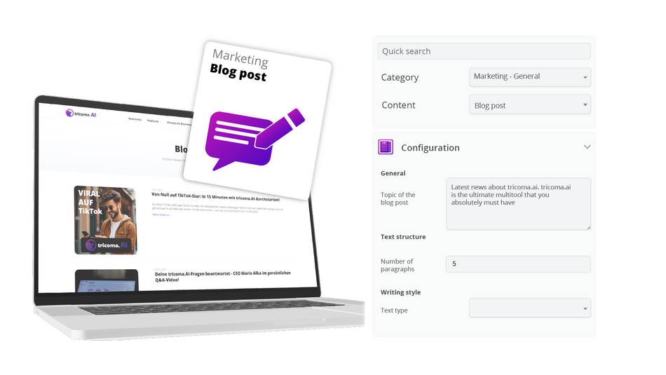 tricoma-AI Blogbeitrag erstellen 