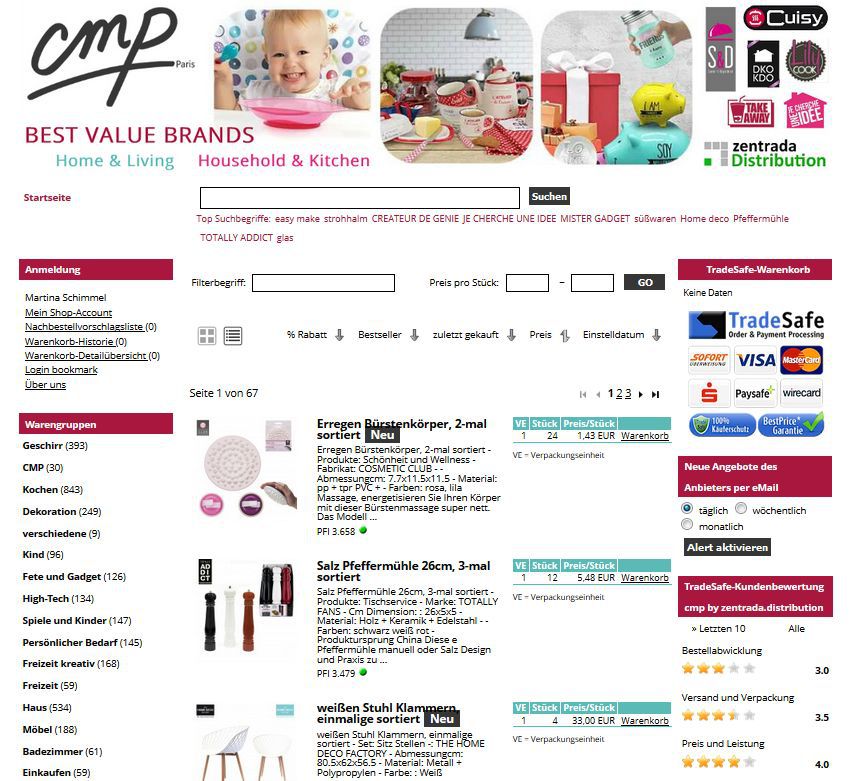 Schne Designs, eigene Marken und noch kaum auf Amazon.de vertreten: Der franzsische Hersteller cmp ist ein idealer Einstiegskandidat fr Handelsware. Geliefert wird ber zentrada-Distribution, da cmp nicht an kleine Hndler liefert