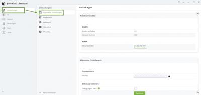 Allgemeine Einstellungen Allgemeine Einstellungen