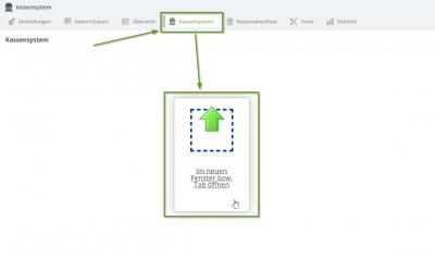 Kassensystem öffnen über App Kassensystem öffnen über App