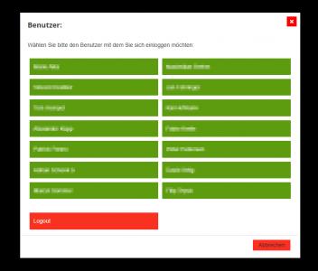 Benutzer auswählen Benutzer auswählen