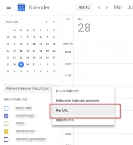 Urlaubstermine an den Google Kalender bergeben